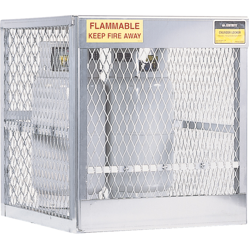 Aluminum LPG Cylinder Locker Storage, 4 Cylinder Capacity, 30" W x 32" D x 33-1/2" H, Silver Southpoint Industrial Supply