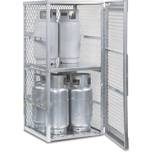 Aluminum LPG Cylinder Locker Storage, 8 Cylinder Capacity, 30" W x 32" D x 65" H, Silver Southpoint Industrial Supply