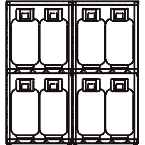Aluminum LPG Cylinder Locker Storage, 16 Cylinder Capacity, 60" W x 32" D x 65" H, Silver Southpoint Industrial Supply
