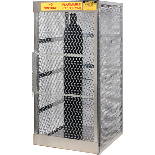 Aluminum LPG Cylinder Locker Storage, 10 Cylinder Capacity, 30" W x 32" D x 65" H, Silver Southpoint Industrial Supply