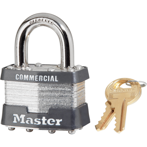 Laminated Padlock, Silver, Keyed Alike, Laminated Steel, 1-3/4" Width Southpoint Industrial Supply