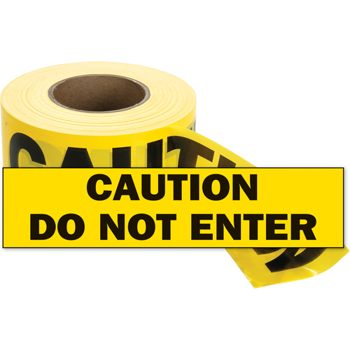 Barricade Tape, English, 3" W x 1000' L, 2 mils, Black on Yellow Southpoint Industrial Supply