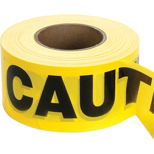 Barricade Tape, English, 3" W x 1000' L, 2 mils, Black on Yellow Southpoint Industrial Supply