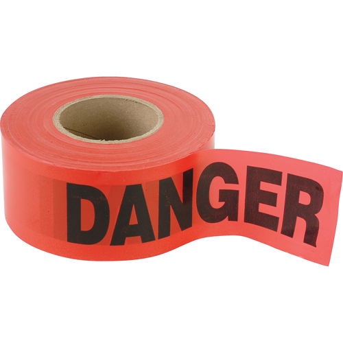 Standard Smaller Barricade Tape, English, 3" W x 300' L, 2 mils, Black on Red Southpoint Industrial Supply