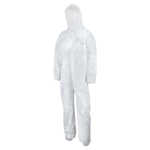 Heavy Weight Coveralls, Medium, White, Polypropylene Southpoint Industrial Supply