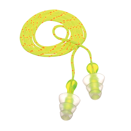 E-A-R Tri-Flange Reusable Earplugs, Corded, Bulk - Polybag, 26 dB NRR, One-Size Southpoint Industrial Supply