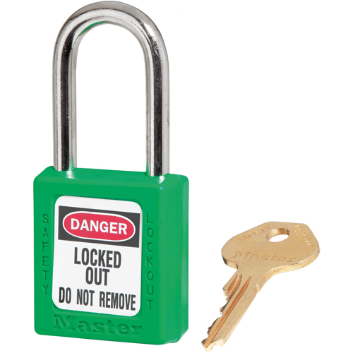 Cadenas de s&eacute;curit&eacute; Zenex 410, Vert, Cl&eacute;s diff&eacute;rentes, Thermoplastique, Largeur de 1-1/2" Southpoint Industrial Supply