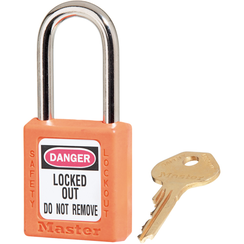 Cadenas de s&eacute;curit&eacute; Zenex 410, Orange, Cl&eacute;s diff&eacute;rentes, Thermoplastique, Largeur de 1-1/2" Southpoint Industrial Supply