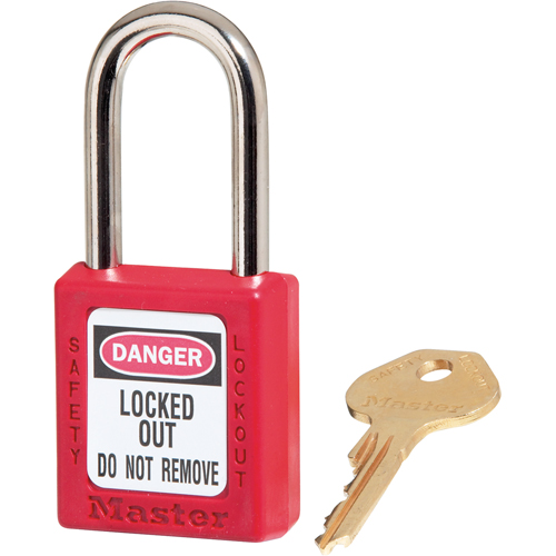 Cadenas de s&eacute;curit&eacute; Zenex 410, Rouge, Cl&eacute;s diff&eacute;rentes, Thermoplastique, Largeur de 1-1/2" Southpoint Industrial Supply