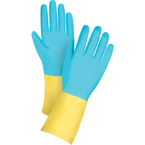 Premium Dipped Chemical-Resistant Gloves, Size Medium/8, 12" L, Neoprene/Rubber Latex, Cotton/Flock-Lined Inner Lining, 20-mil Southpoint Industrial Supply