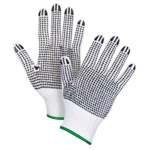 Gants tricot&eacute;s deux c&ocirc;t&eacute;s &agrave; pois, Poly/coton, Deux c&ocirc;t&eacute;s, Calibre 7, Moyen Southpoint Industrial Supply