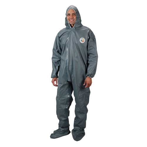 2.0 Mil CRFR Hooded Coveralls, Small, Grey, FR Treated Fabric Southpoint Industrial Supply