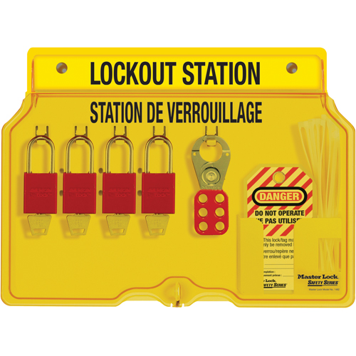 Station de verrouillage, Cadenas Aluminium, Capacit&eacute; de 4, Cadenas Compris Southpoint Industrial Supply