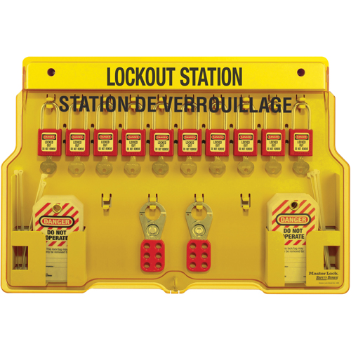 Station de verrouillage, Cadenas Aluminium, Capacit&eacute; de 10, Cadenas Compris Southpoint Industrial Supply