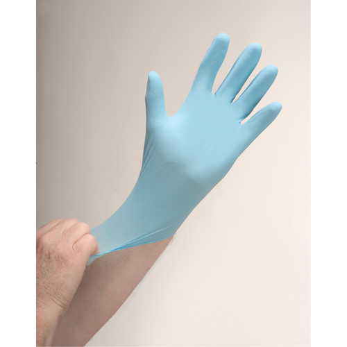 Puncture-Resistant Examination Gloves, Medium, Nitrile, 4.5-mil, Powder-Free, Blue Southpoint Industrial Supply