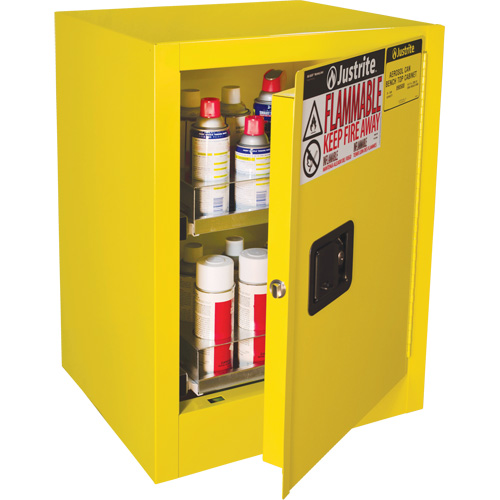 Armoire de s&eacute;curit&eacute; d'&eacute;tabli pour produits inflammables EX Sure-Grip, 24 gal., 1 Porte(s), 21" La x 27" h x 18" p Southpoint Industrial Supply