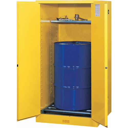 Sure-Grip&reg; EX Vertical Drum Storage Cabinets, 55 US gal. Cap., Yellow Southpoint Industrial Supply