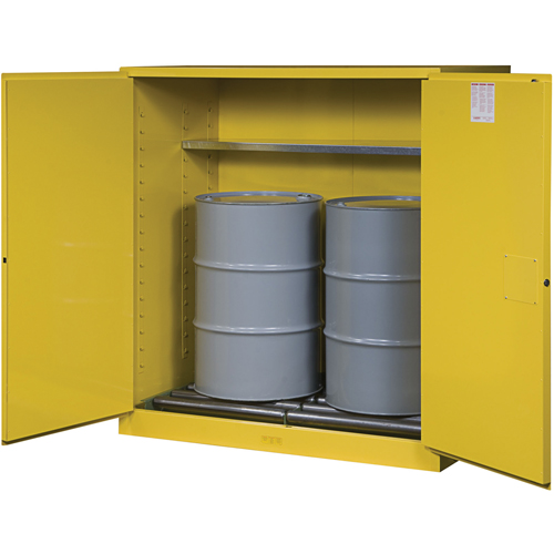 Armoires Sure-Grip EX pour entreposage de barils &agrave; la verticale, Capacit&eacute; de 110 gal. US, 2 barils, Jaune Southpoint Industrial Supply
