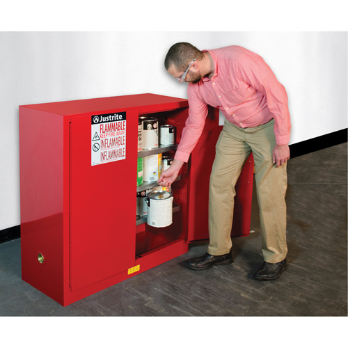 Armoire de s&eacute;curit&eacute; pour la peinture et les encres combustibles EX Sure-Grip, 40 gal., 3 tablettes Southpoint Industrial Supply
