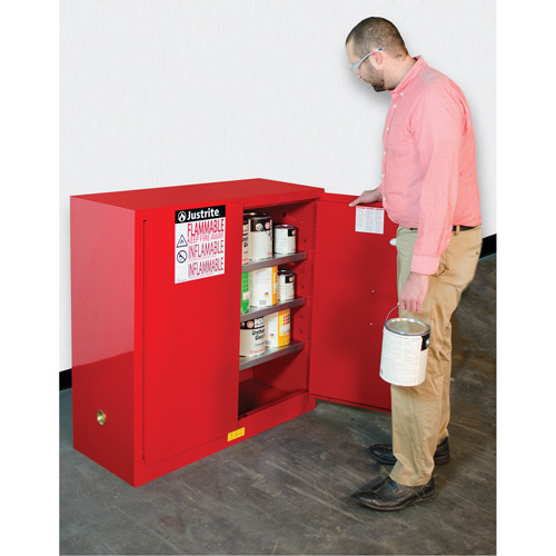 Armoire de s&eacute;curit&eacute; pour la peinture et les encres combustibles EX Sure-Grip, 40 gal., 3 tablettes Southpoint Industrial Supply