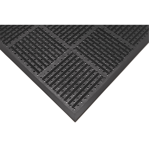 Tapis r&eacute;versible Outfront no 227, Caoutchouc, Grattoir Type, Motif &agrave; fentes, 3' x 6', Noir Southpoint Industrial Supply