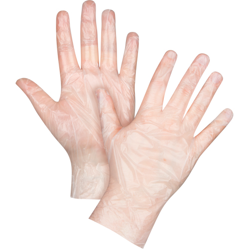 Economy Disposable Gloves, Medium, Polyethylene, 1-mil, Powder-Free, Clear Southpoint Industrial Supply