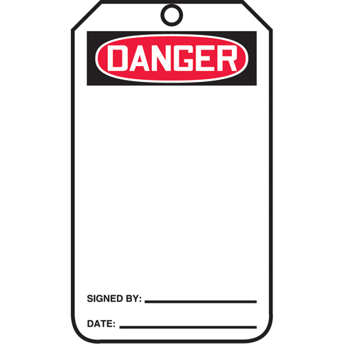 Safety Tags, Plastic, 3-3/8" W x 5-7/8" H, English Southpoint Industrial Supply