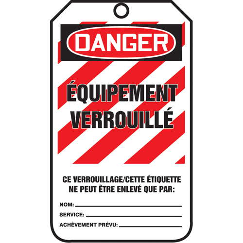 &eacute;tiquettes de verrouillage, Plastique, 3-3/8" la x 5-7/8" h, Français Southpoint Industrial Supply