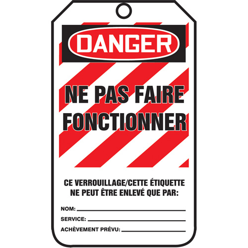 Lockout Tags, Plastic, 3-3/8" W x 5-7/8" H, French Southpoint Industrial Supply