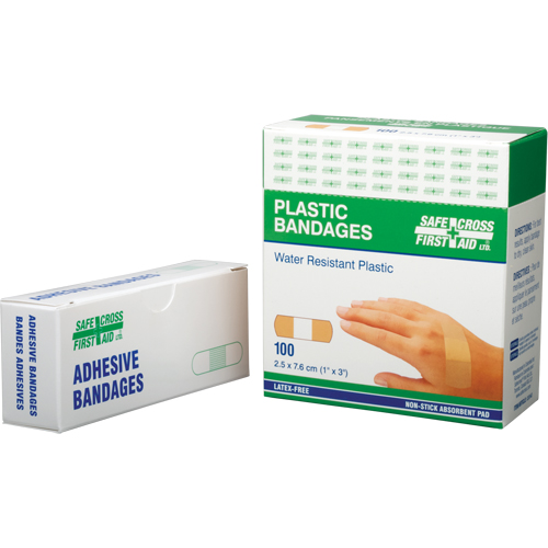 Bandages, Rectangular/Square, 3", Plastic, Sterile Southpoint Industrial Supply