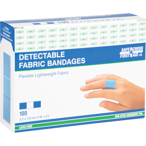 Bandages, Rectangulaire/carr&eacute;e, 3", Tissu d&eacute;tectable, St&eacute;rile Southpoint Industrial Supply