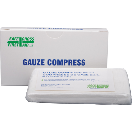 Compresses de gaze, Tampon, 36" lo x 36" la, St&eacute;rile, Dispositif m&eacute;dical Classe 1 Southpoint Industrial Supply