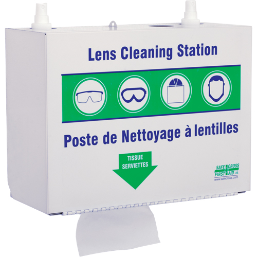 Metal Lens Cleaning Stations - Two 500ml Solutions & 1 Box of Tissue, Metal, 10.5" L x 5.5" D x 6.3" H Southpoint Industrial Supply