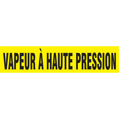 Marqueurs de tuyau "Vapeur &agrave; Haute Pression", Autocollant, 4" h x 24" la, Noir sur jaune Southpoint Industrial Supply