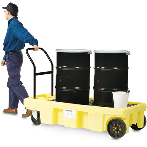 Poly-Spillcart Cart, 66.5" L x 29" W x 43.9" H, 57 US gal. Spill Cap. Southpoint Industrial Supply