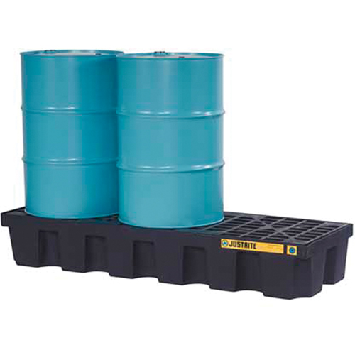 Palettes pour contr&ocirc;le des d&eacute;versements EcoPolyBlend avec drain, Capacit&eacute; de d&eacute;versement 75 gal. US, 73" x 25" x 11,6" Southpoint Industrial Supply