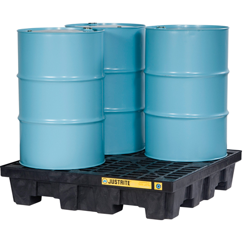 Palettes pour contr&ocirc;le des d&eacute;versements EcoPolyBlend sans drain, Capacit&eacute; de d&eacute;versement 73 gal. US, 49" x 49" x 10,3" Southpoint Industrial Supply