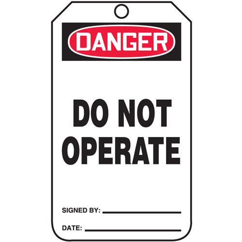 Safety Tags, Cardstock, 3-1/4" W x 5-3/4" H, English Southpoint Industrial Supply