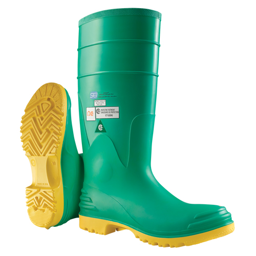 Hazmax&reg; 16" Kneeboot, PVC, Steel Toe, Size 6, Puncture Resistant Sole Southpoint Industrial Supply