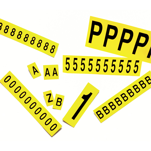 Rep&egrave;res adh&eacute;sifs &agrave; chiffres individuels, 6, 3-7/8" h, Noir sur jaune Southpoint Industrial Supply