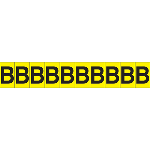 Individual Adhesive Letter Markers, B, 1" H, Black on Yellow Southpoint Industrial Supply