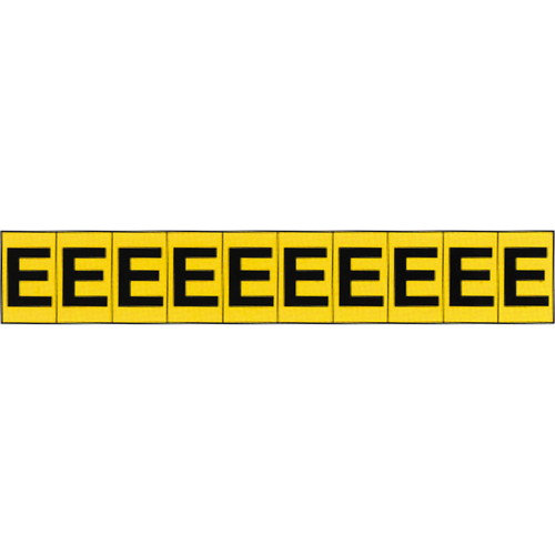 Rep&egrave;res adh&eacute;sifs &agrave; lettres individuelles, E, 1" h, Noir sur jaune Southpoint Industrial Supply
