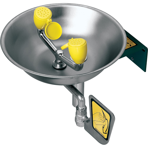 Poste de douche oculaire/faciale, Installation Montage mural, Bol Acier inoxydable Southpoint Industrial Supply