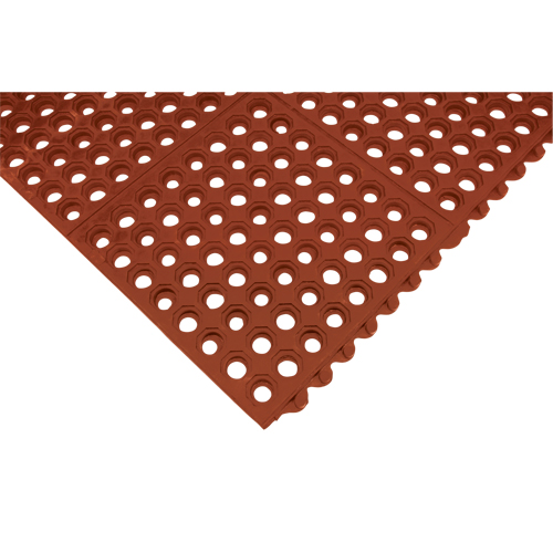 Tapis modulaire antifatigue, Nid d'abeilles, 3' x 3' x 1/2", Brun, Nitrile/Caoutchouc Southpoint Industrial Supply