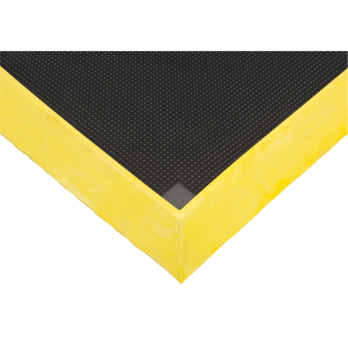 Tapis pour l'assainissement des chaussures, Caoutchouc, 2-2/3' la x 3-1/4' lo x 2-1/2" &eacute;pais, Jaune Southpoint Industrial Supply