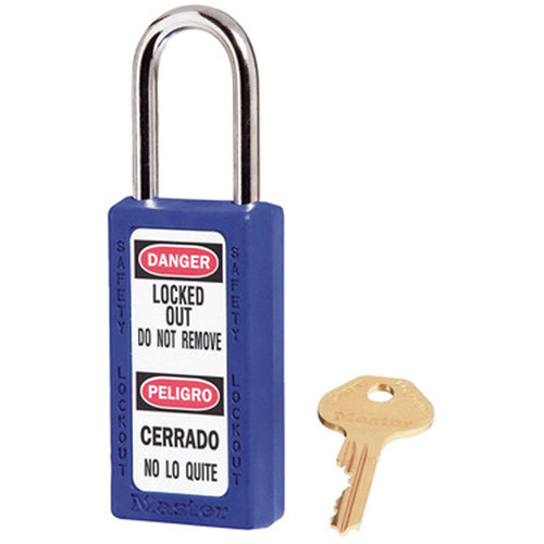 411 Zenex Safety Padlocks, Blue, Keyed Alike, Thermoplastic, 1-1/2" Width Southpoint Industrial Supply