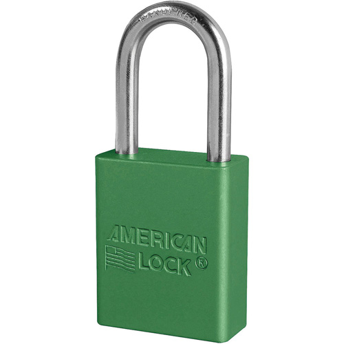 American Lock&reg; Safety Padlocks, Green, Keyed Alike, Aluminum, 1-1/2" Width Southpoint Industrial Supply