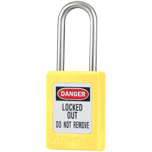 S33 Zenex Safety Padlocks, Yellow, Keyed Alike, Thermoplastic, 1-3/8" Width Southpoint Industrial Supply