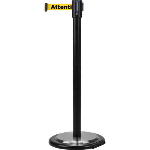 Barri&egrave;res sur pieds pour le contr&ocirc;le des foules, Acier, 35" h, Ruban Jaune, Longueur du ruban 7' Southpoint Industrial Supply