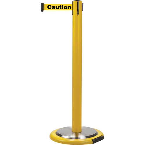 Free-Standing Crowd Control Barrier, Steel, 35" H, Yellow Tape, 7' Tape Length Southpoint Industrial Supply